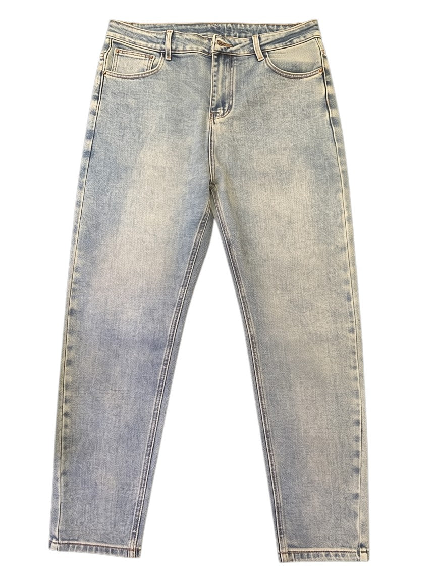 Light Blue Acid Wash Straight Jeans