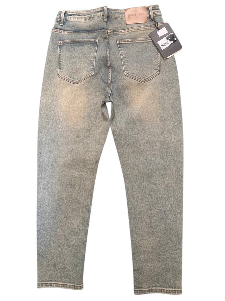 Sandy Beige Acid Wash Slim Jeans