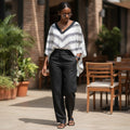 Monochrome Chevron Butterfly Top (Black & White) -� Free Size