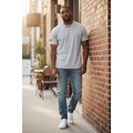 The Heather Grey "Leisure" Japanese-Graphic Tee (L)