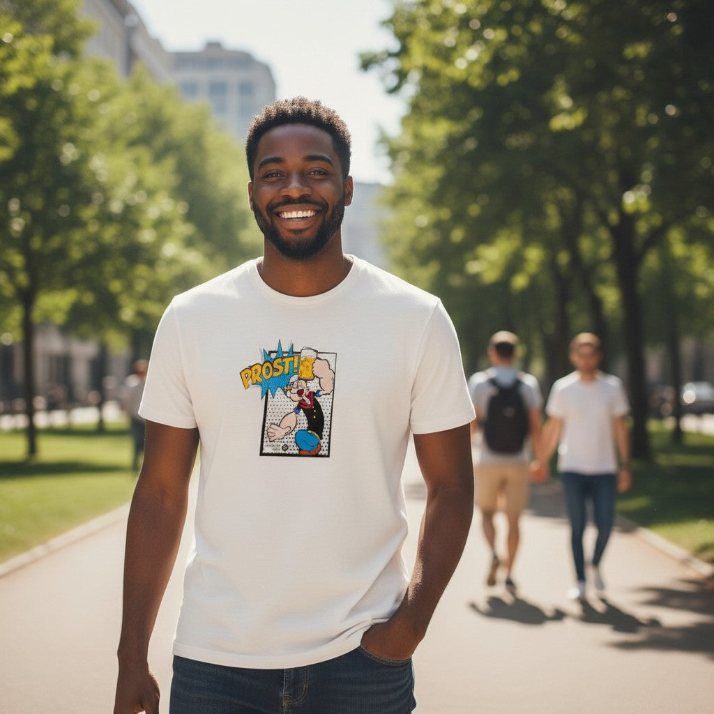 Prost! Popeye Comic Graphic Tee - White