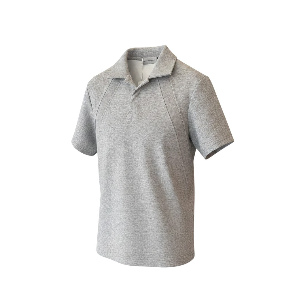 Super Premium Grey Open-Collar Polo