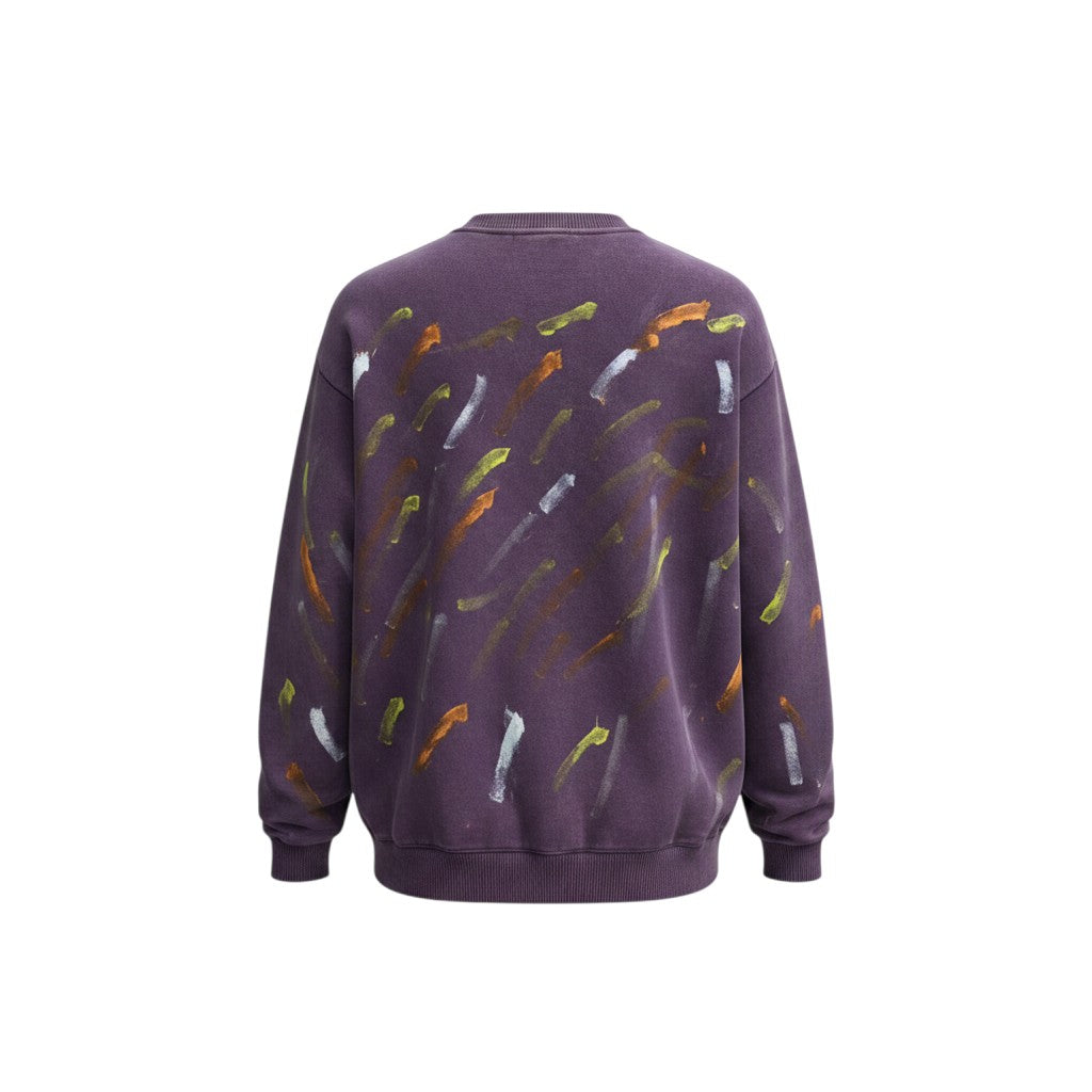 Wisdom Minor Threat Purple Paint Stroke Crewneck Sweatshirt