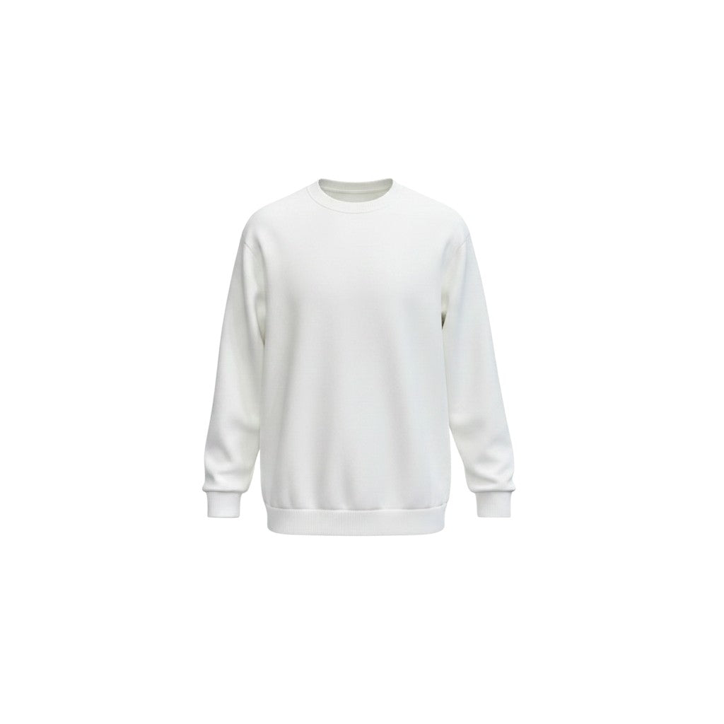 White Oversized Dual Pocket Crewneck Sweatshirt