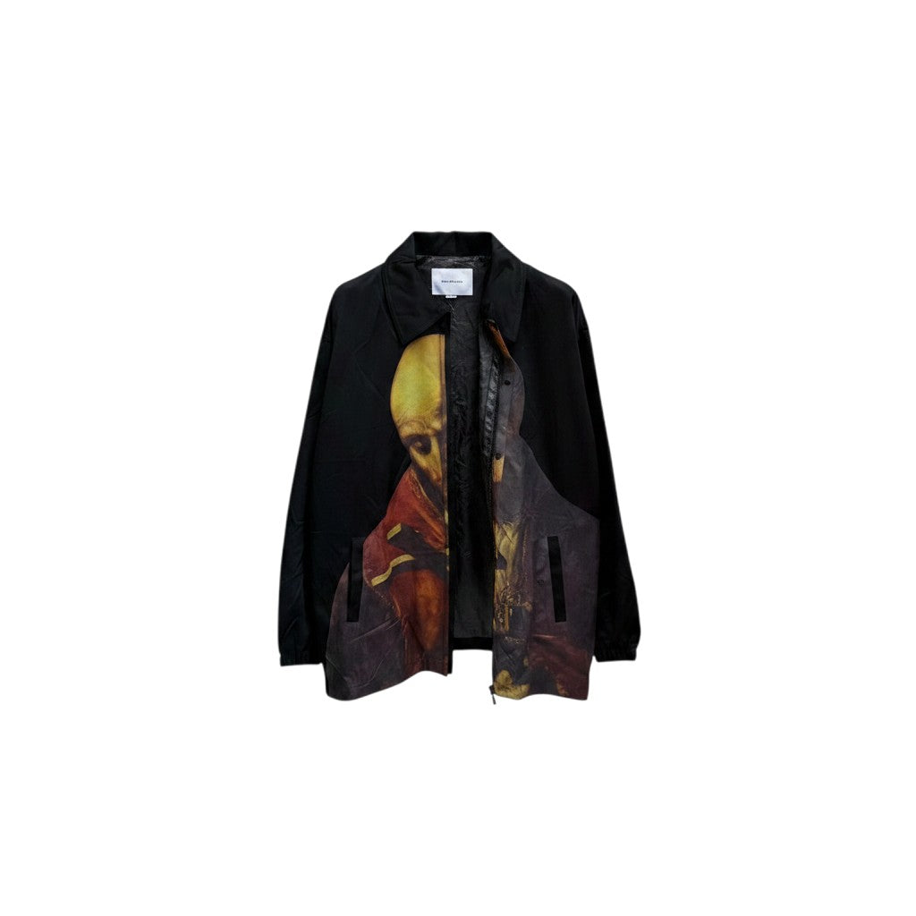 Black Renaissance Graphic "Think Dirty" Oversized Jacket