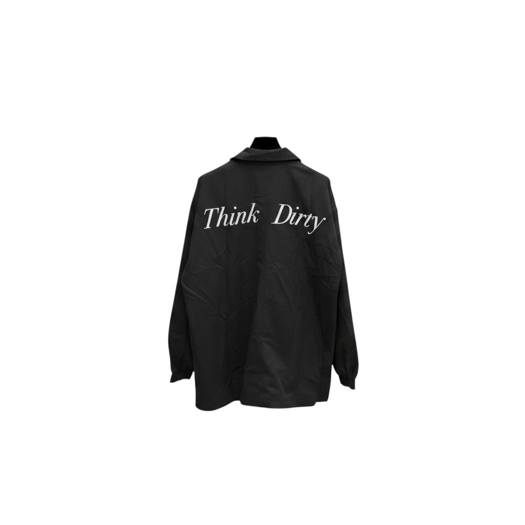 Black Renaissance Graphic "Think Dirty" Oversized Jacket