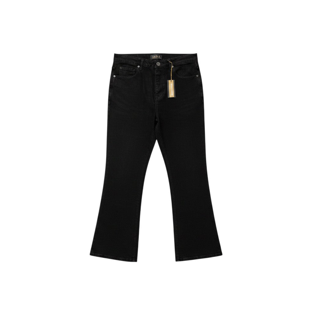 Jet Black Clean Minimal Bootcut Flare Full-Length Jeans