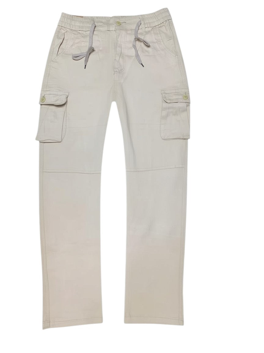 Cream Relaxed Cargo Pants