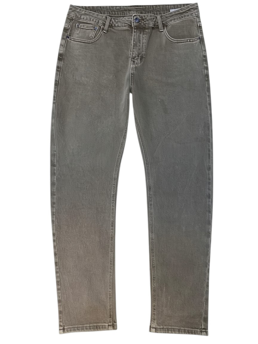 Warm Grey Slim Straight Jeans