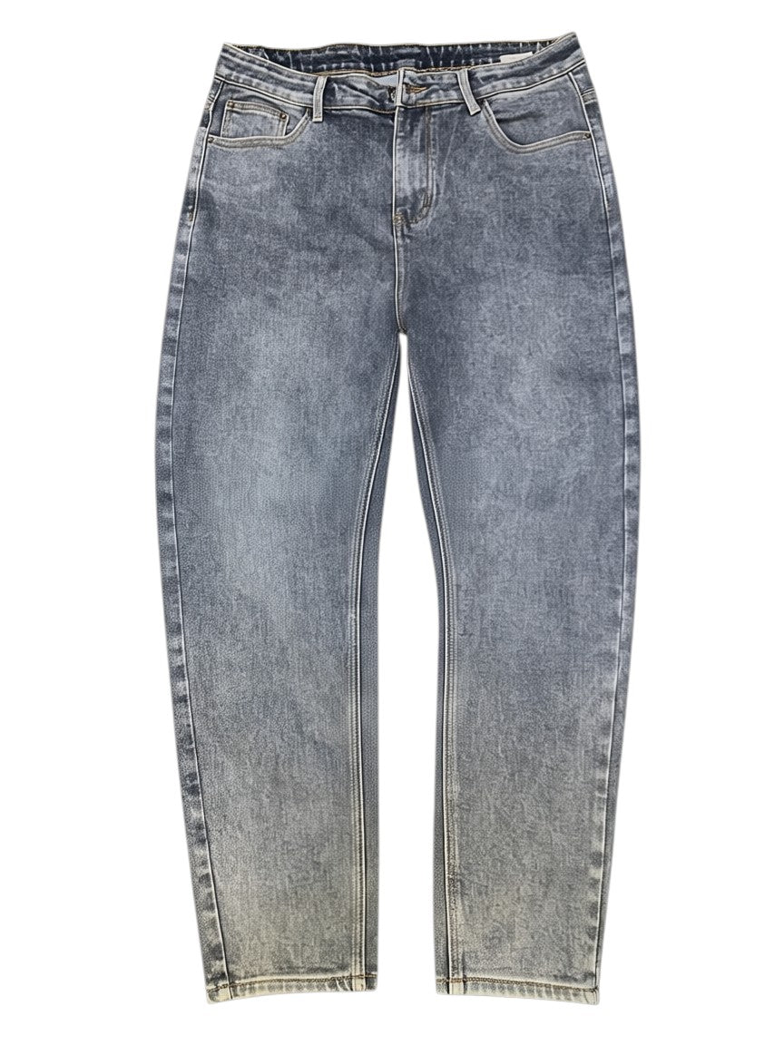 Grey Washed Straight Jeans