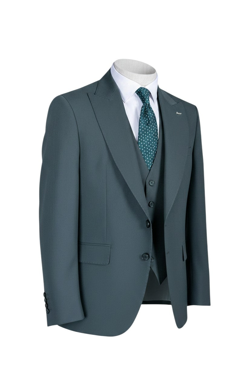Slate Teal Three-Piece Suit