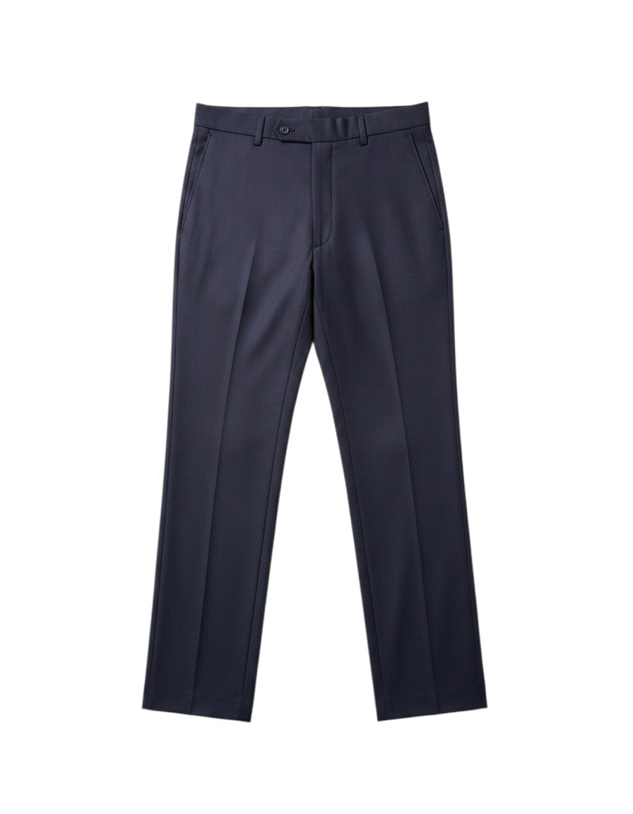 Navy Blue 3-Piece Suit with Gold Tie & Pocket Square