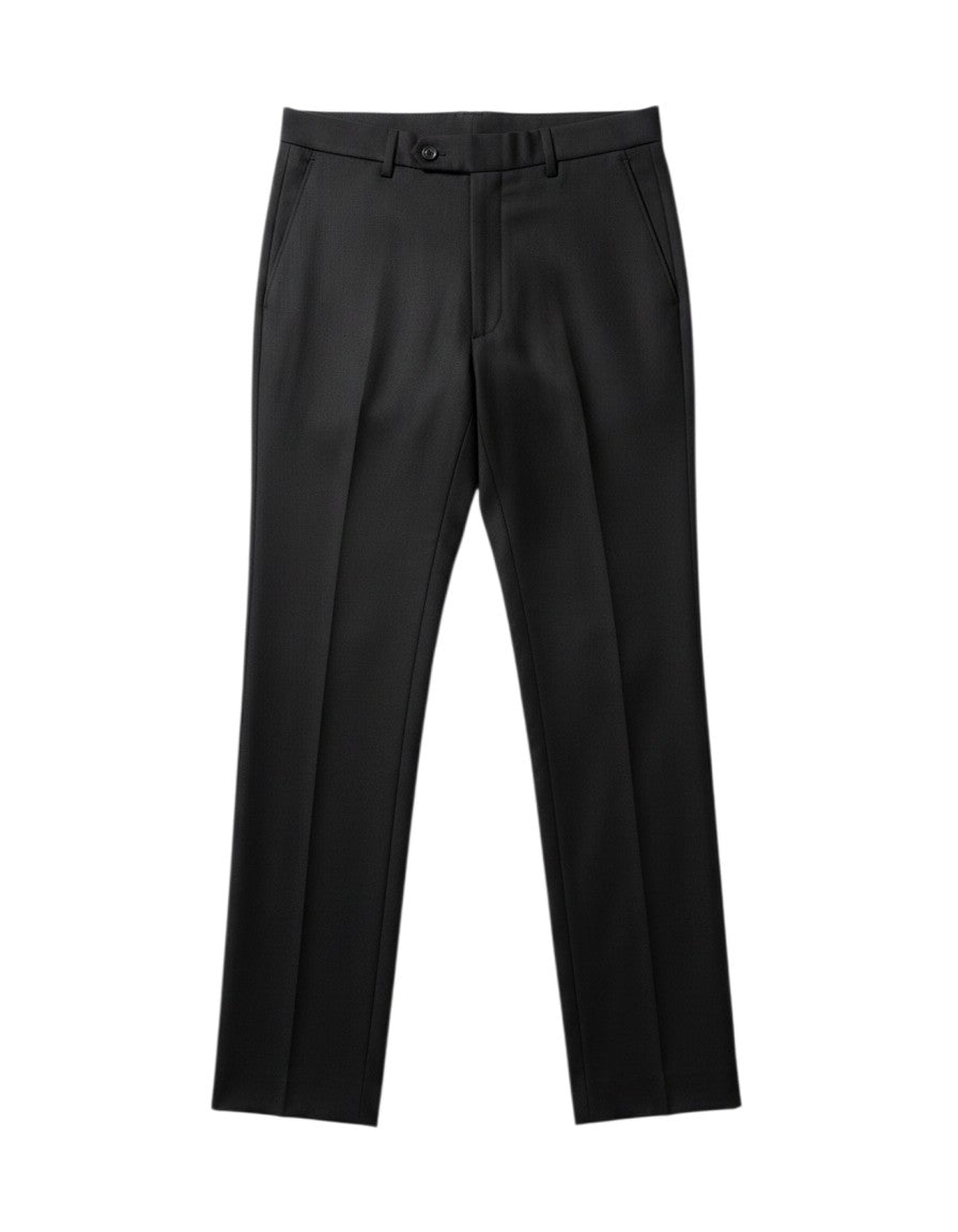 Black 3-Piece Suit with Burnt Orange Tie & Pocket Square
