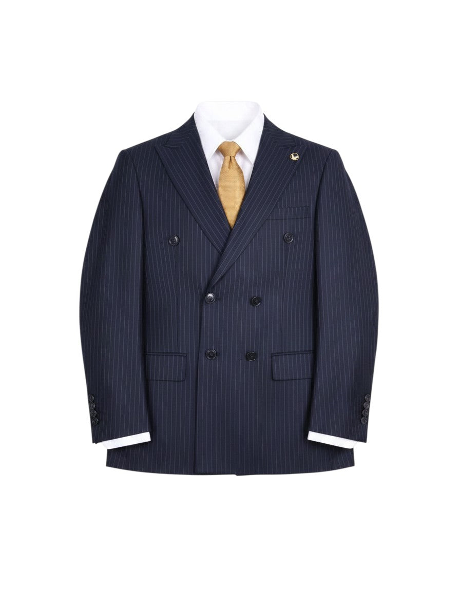 Midnight Navy Pinstripe Double-Breasted Suit