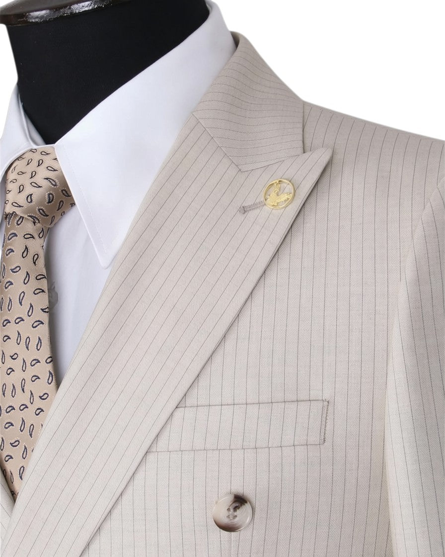 Cream Pinstripe Suit & Trousers