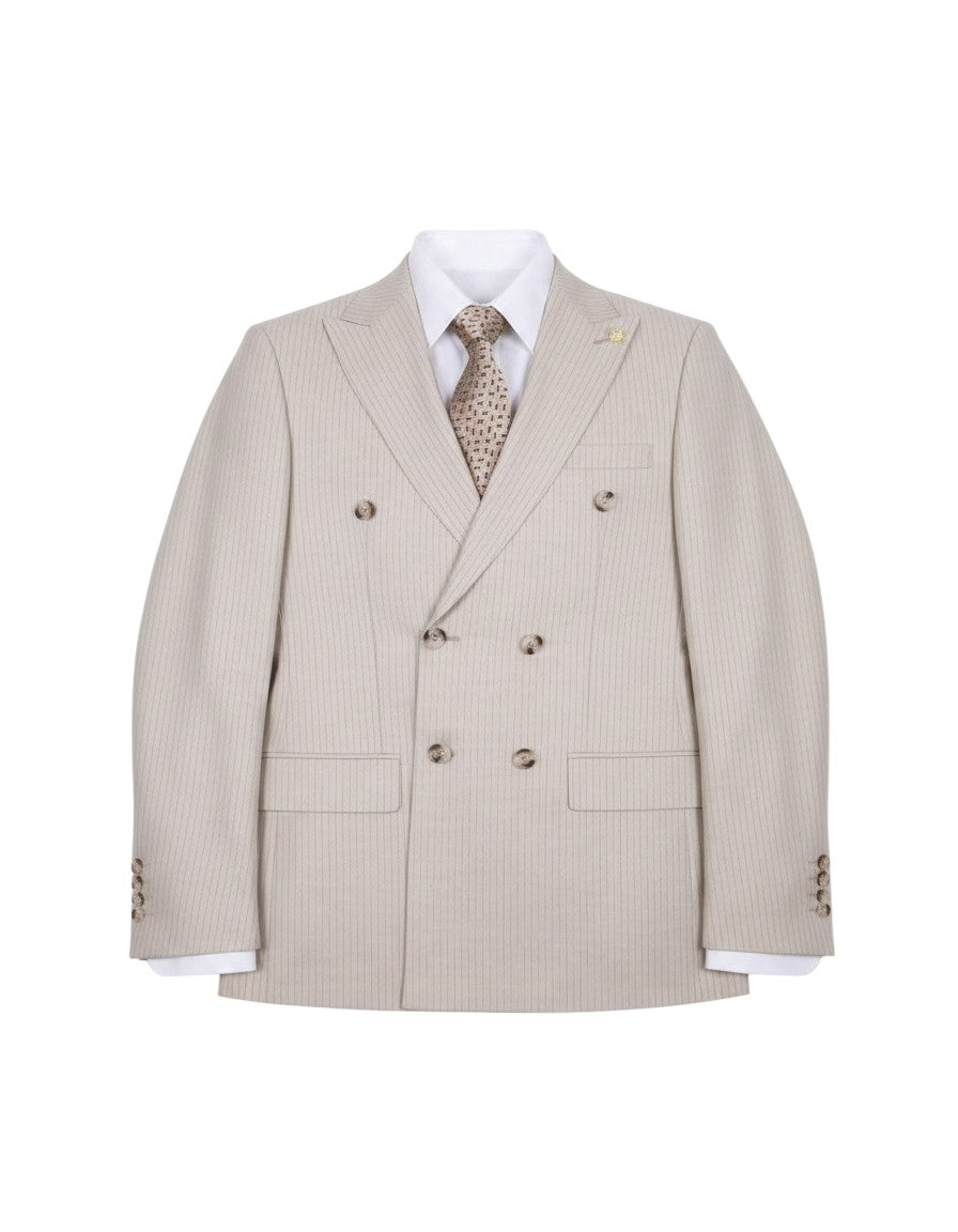 Cream Pinstripe Suit & Trousers