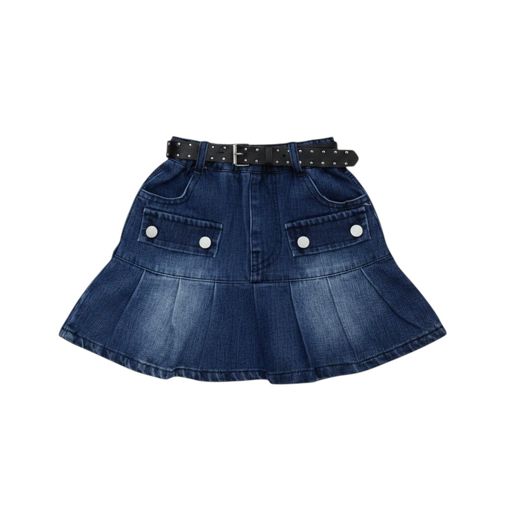 Girls She Is Worthy Graphic Tee and Denim Skirt Set - Ages 3-6