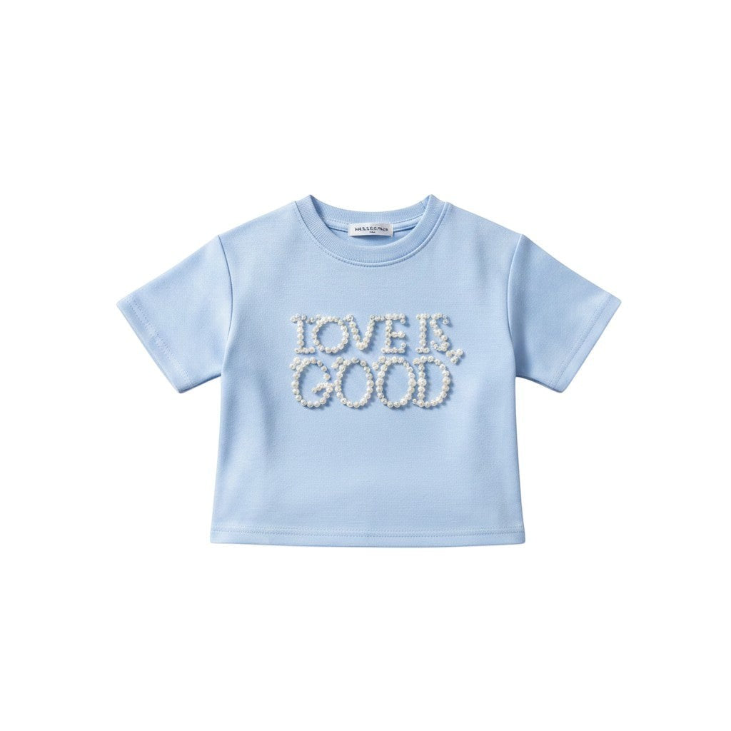 Love Is Good Pearl Tee & Wide-Leg Pants Set -� Girls