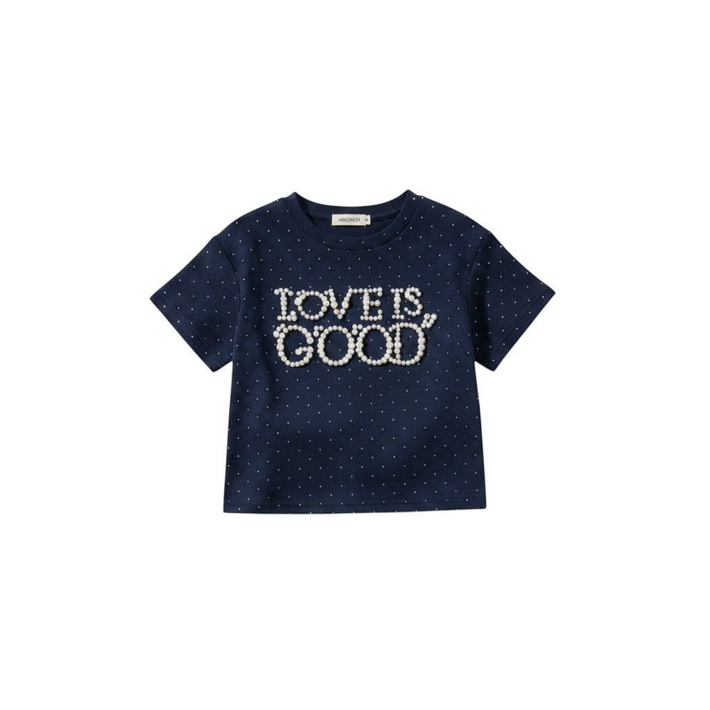 Love Is Good Pearl Tee & Flare Pants Co-ord Set - Girls