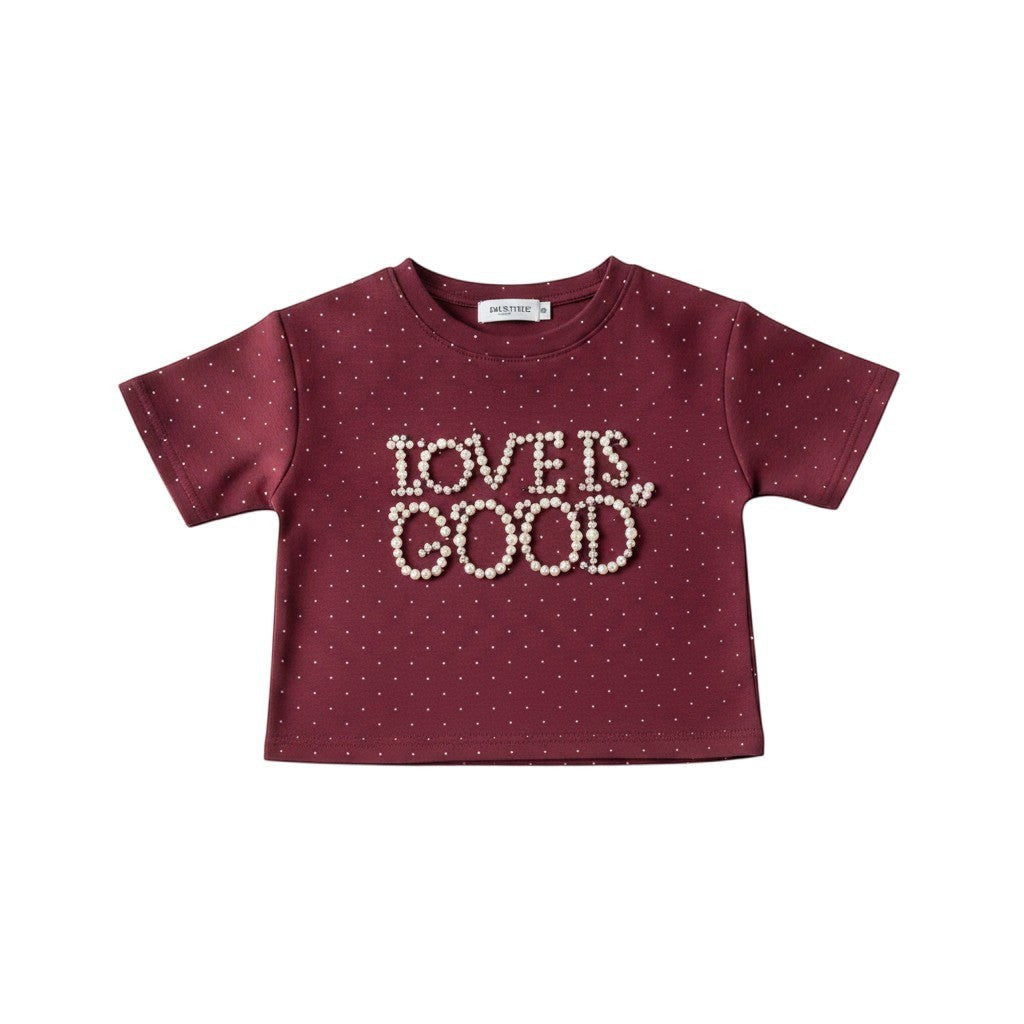 Love Is Good Pearl Embellished Co-ord Set - Girls