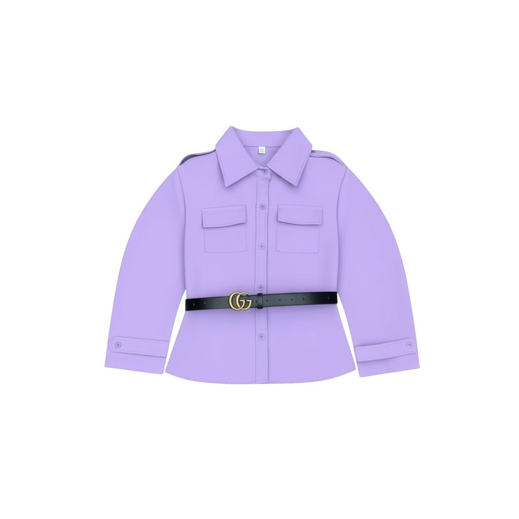 Lilac Luxe Co-ord Set - Girls Utility Shirt & Wide-Leg Trousers