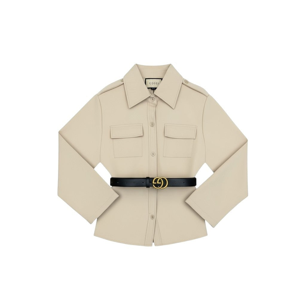 Girls' Safari Co-ord Set - Belted Shirt Jacket & Wide-Leg Trousers