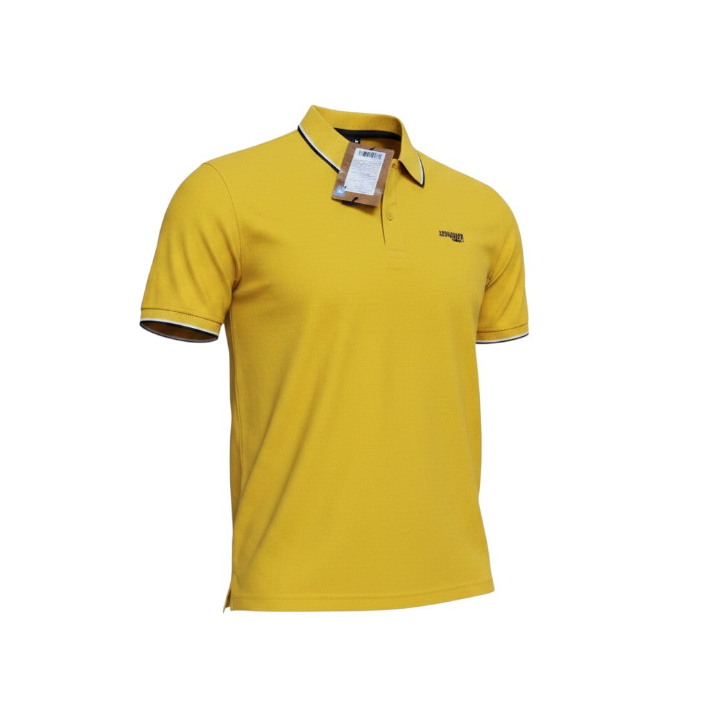 Mustard Stripe Sleeve Polo Shirt