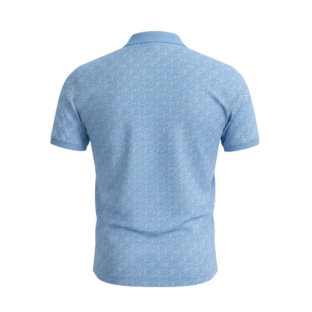 Sky Blue Jacquard Polo Shirt