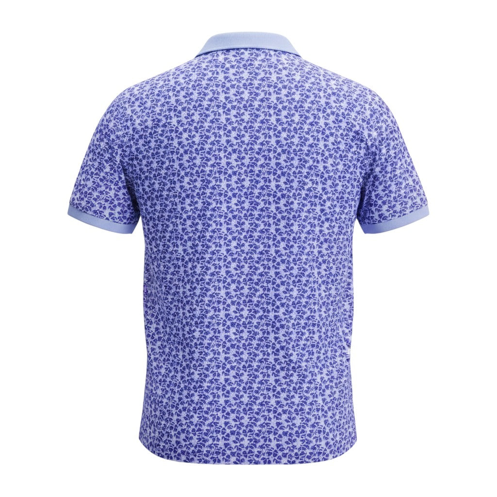 Lavender Blue Floral Print Polo Shirt