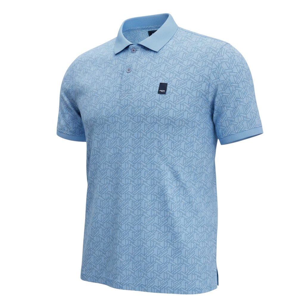 Sky Blue Jacquard Polo Shirt
