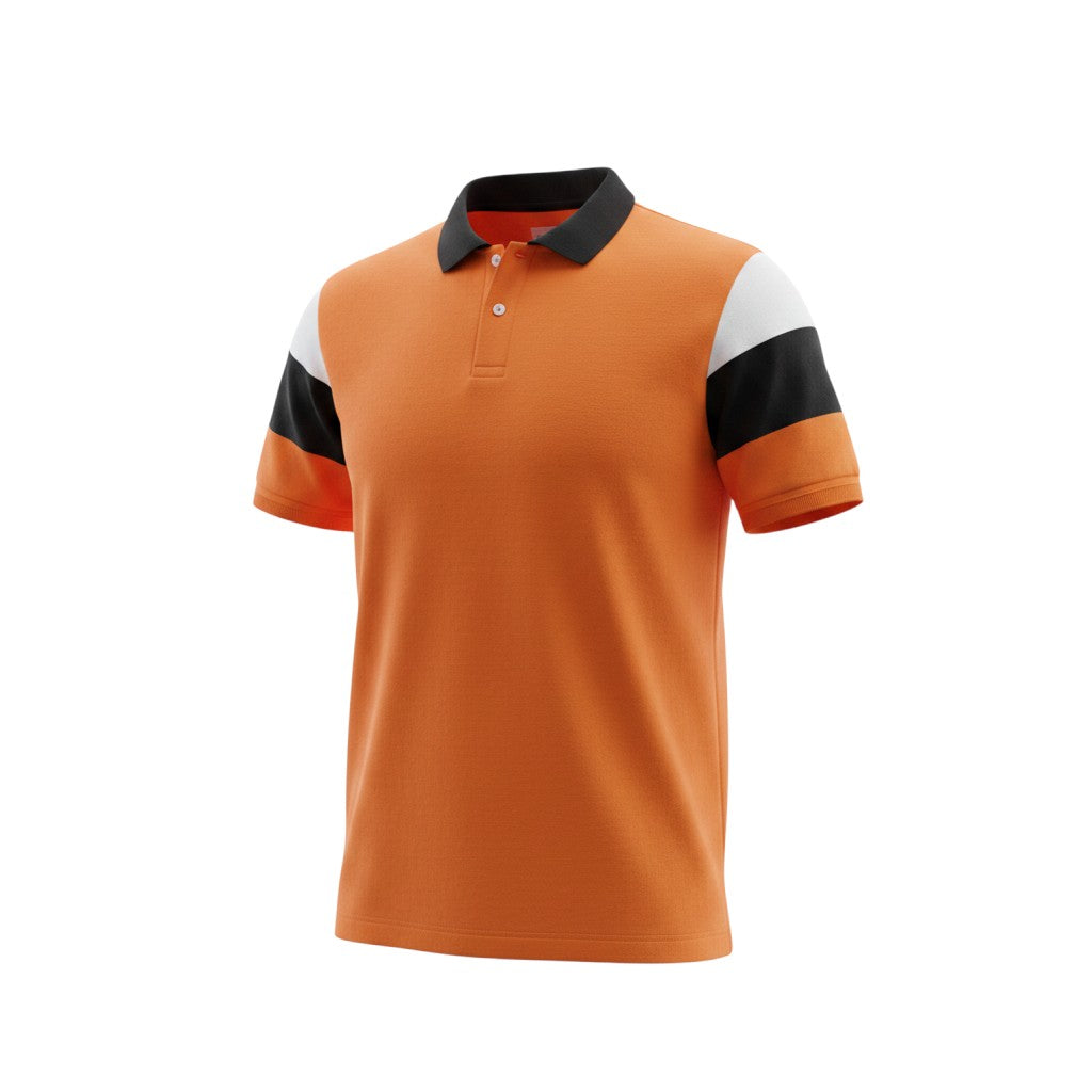 Orange Colourblock Polo Shirt