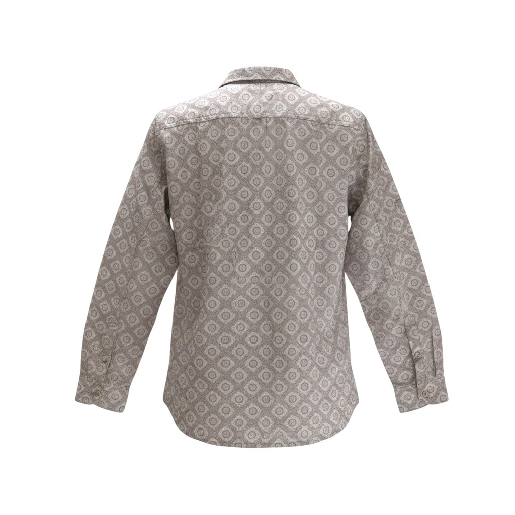 Boys Grey Diamond Circle Print Shirt