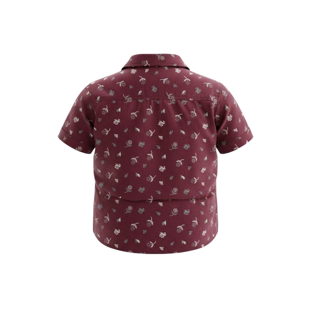 Boys' Floral Print Short-Sleeve Shirt