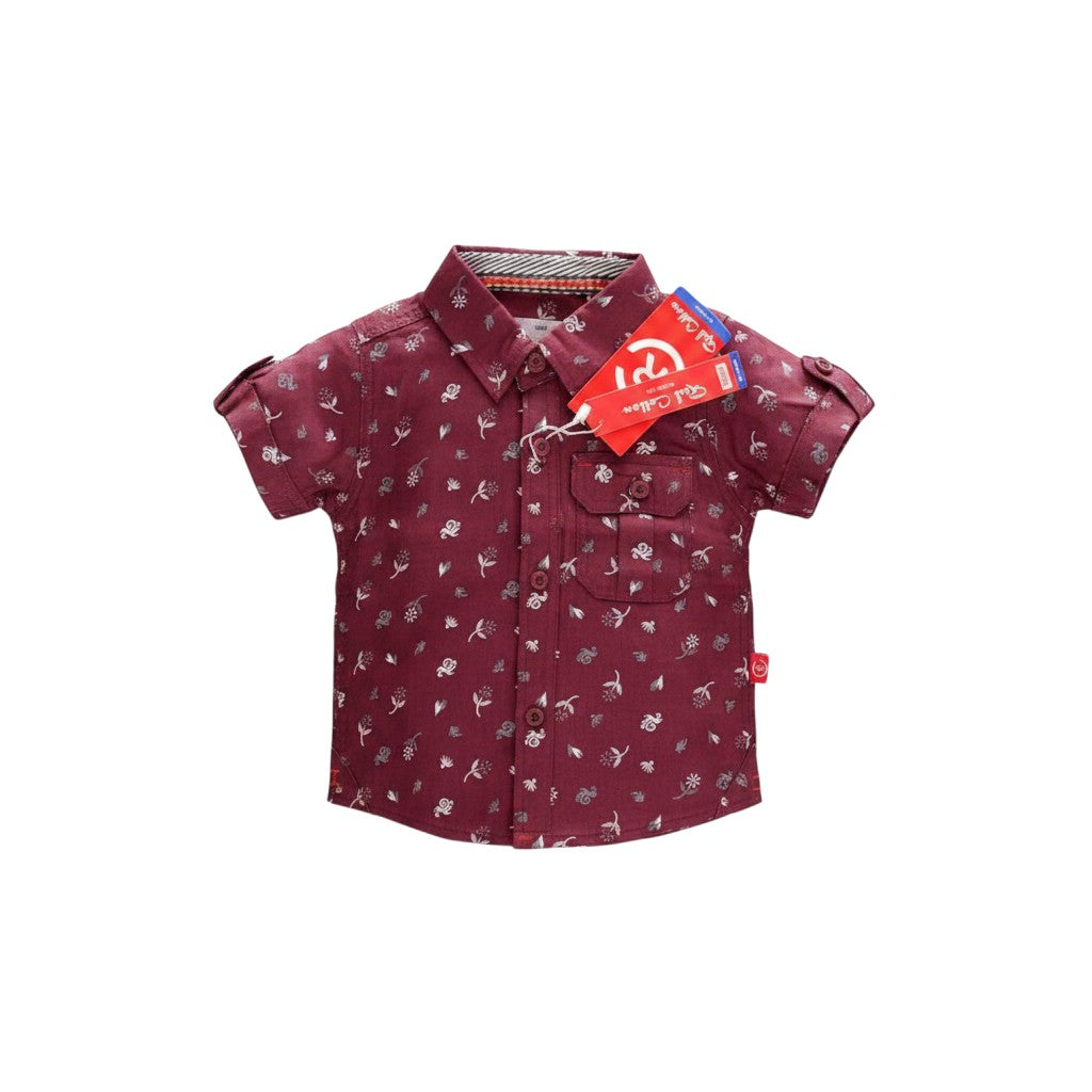Boys' Floral Print Short-Sleeve Shirt
