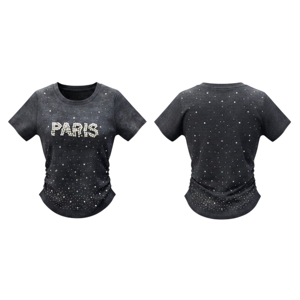 Paris Pearl Rhinestone Tee