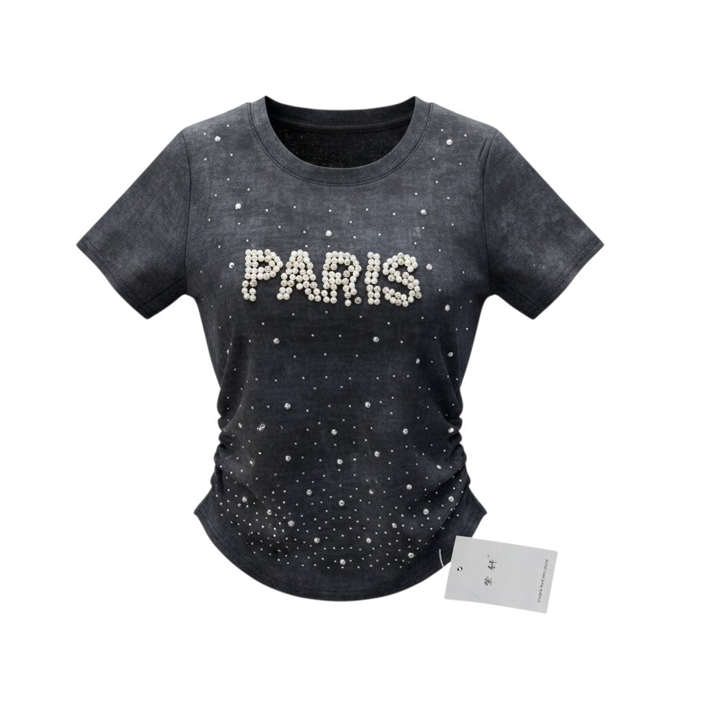 Paris Pearl Rhinestone Tee
