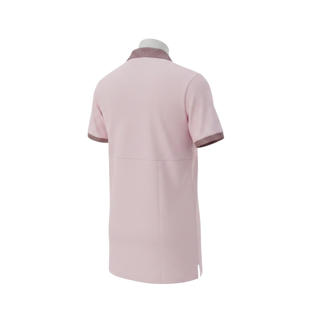 Pink Polo Burgundy Contrast Collar