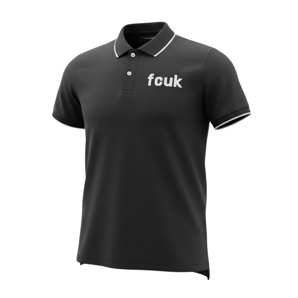 Black FCUK White Tipped Polo