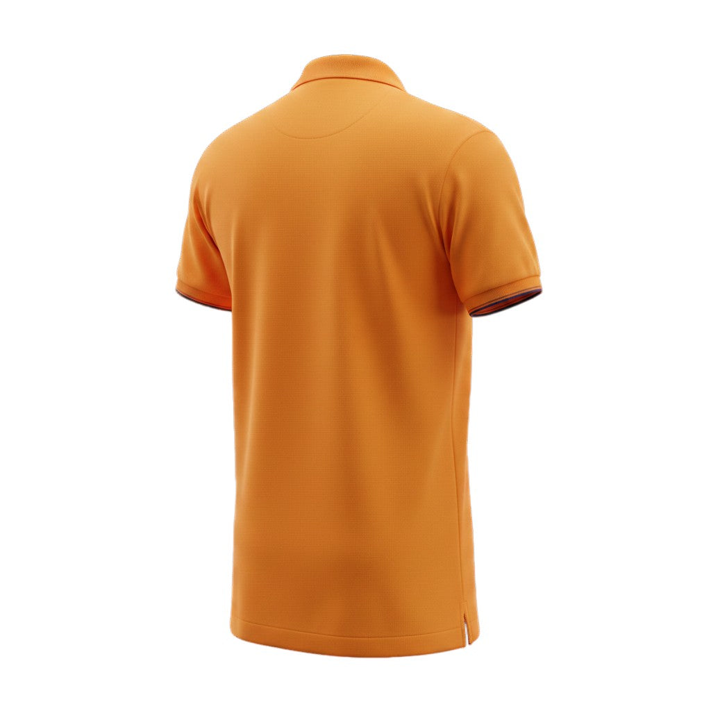 Orange NG Badge Striped Collar Polo