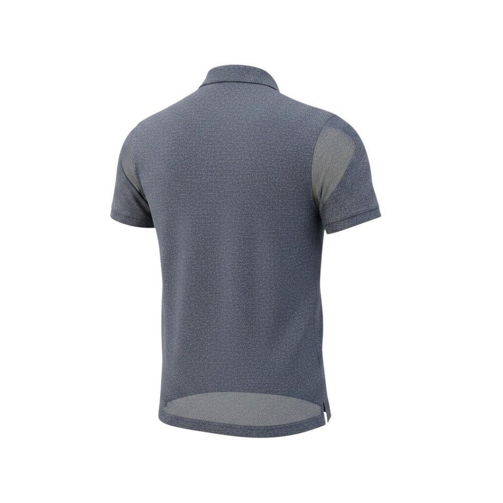 Navy Marl Red Shoulder Stripe Polo