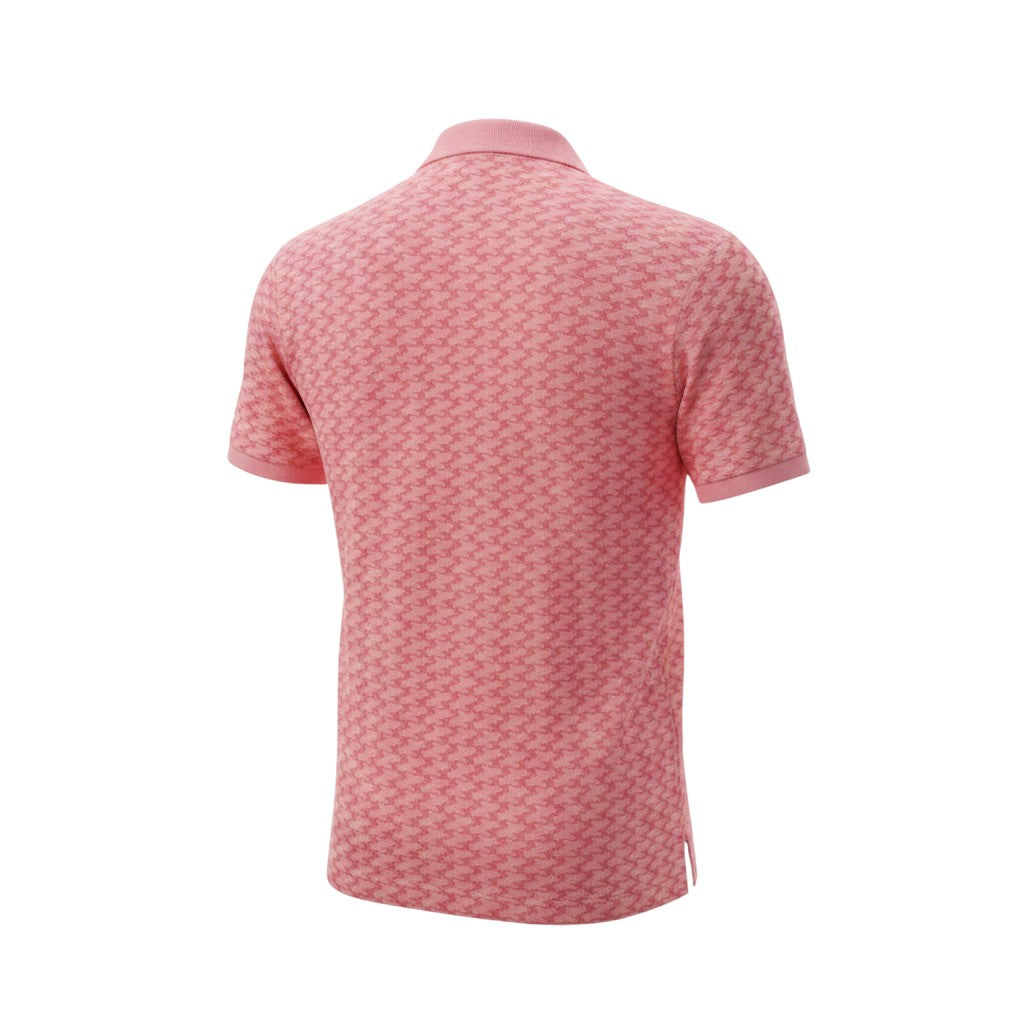 Coral Pink Jacquard Pattern Polo