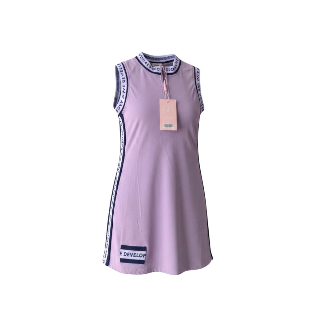 Girls Pink Sporty Tape Dress