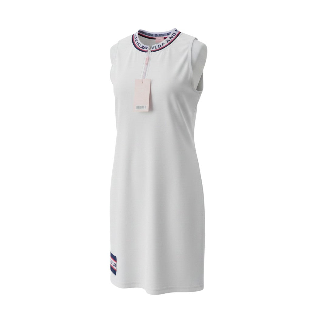Girls White Sporty Tape Dress
