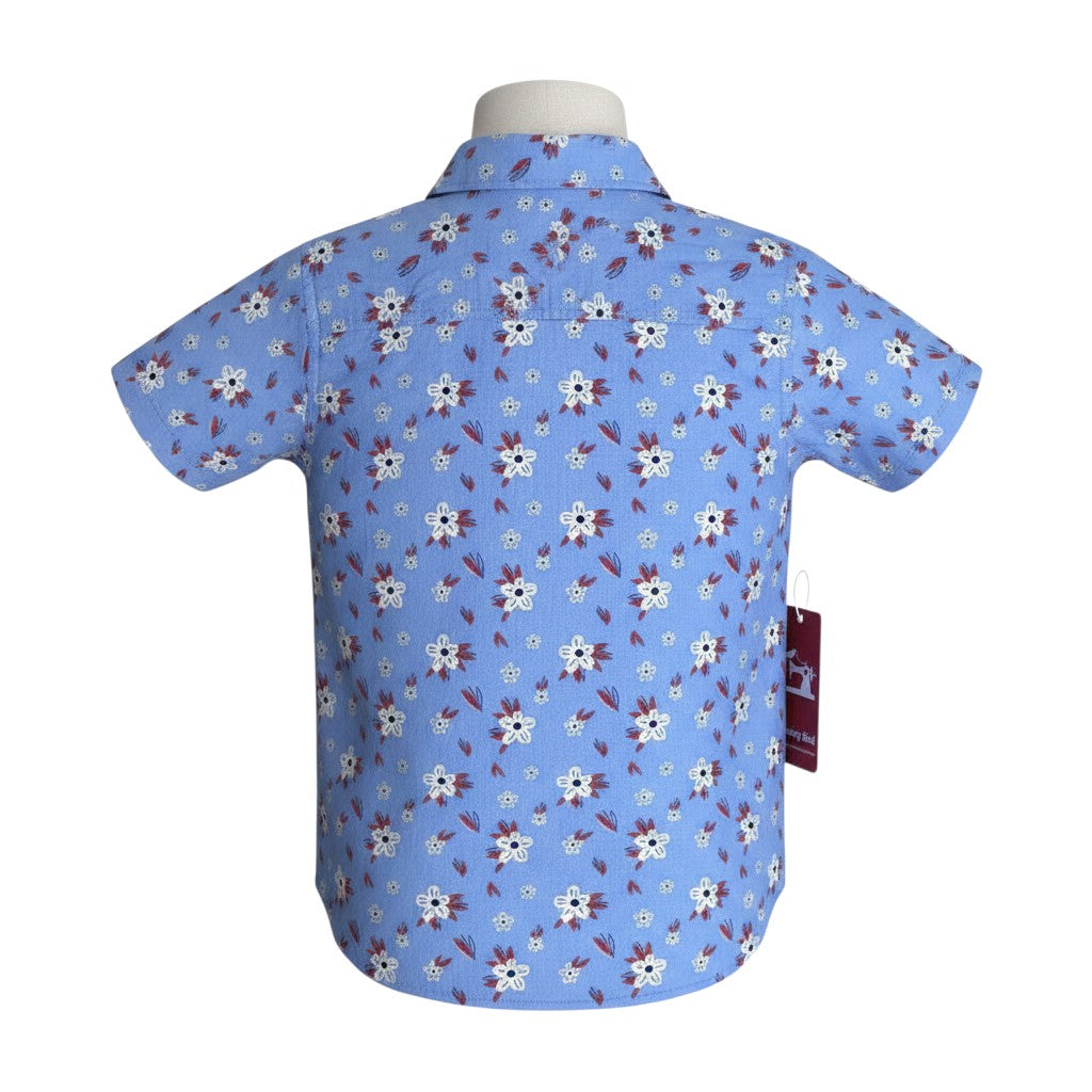 Boys Blue Daisy Floral Shirt