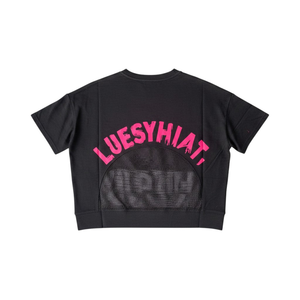 Black Pink Mesh Graphic Cargo Set