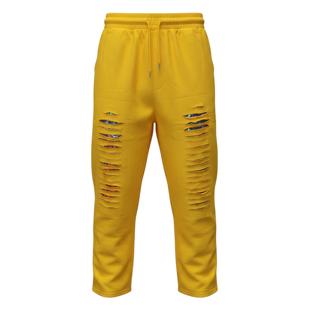 Yellow Sequin Slash Graphic Set