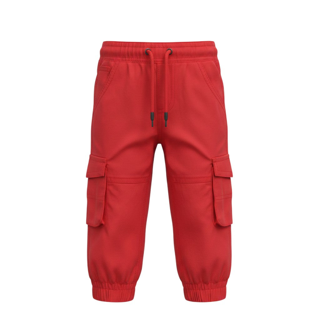 Boys Red Slim Fit Joggers