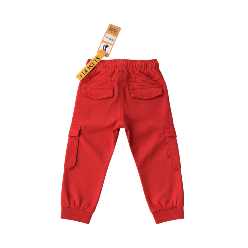 Boys Red Slim Fit Joggers