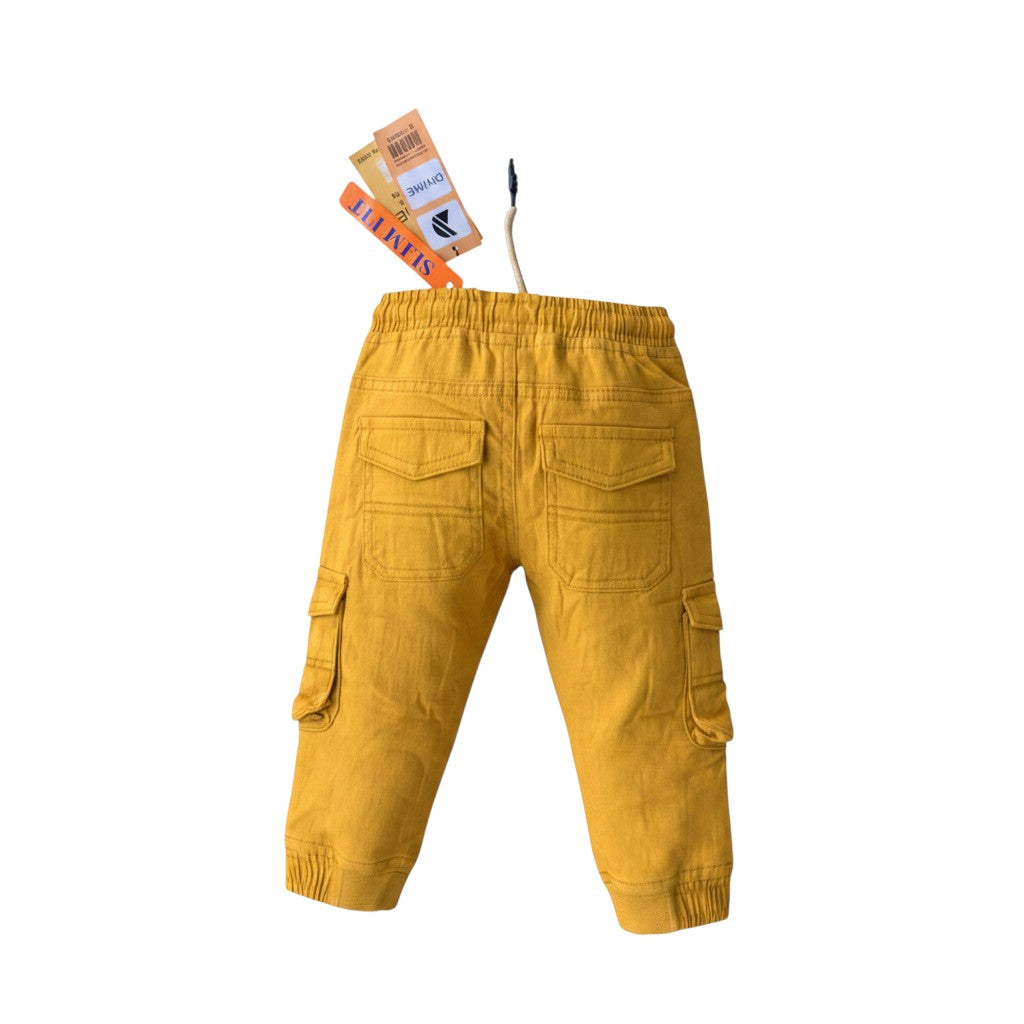 Boys Mustard Yellow Cargo Joggers