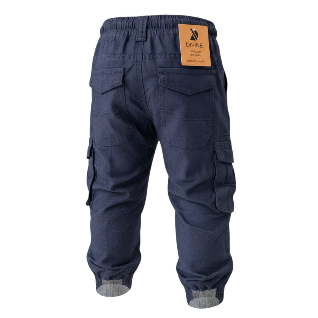 Boys Navy Cargo Jogger Pants